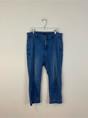 J. Crew Women's Blue Chambray Denim Straight Leg Jeans Pants Size 31